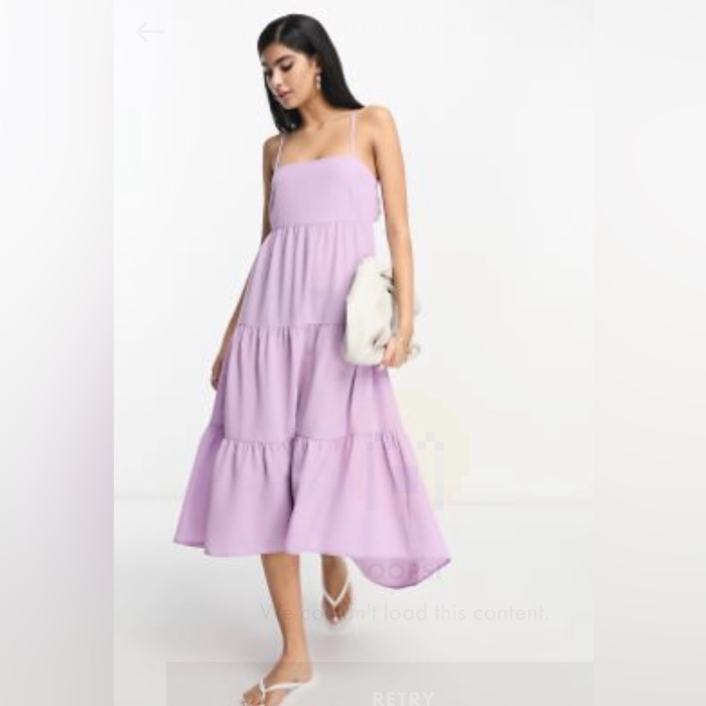 ASOS open back tiered hi - low hem midi dress